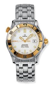 Omega Seamaster Diver 300M Quartz 36.25 Stainless Steel / Yellow Gold / White / Bracelet